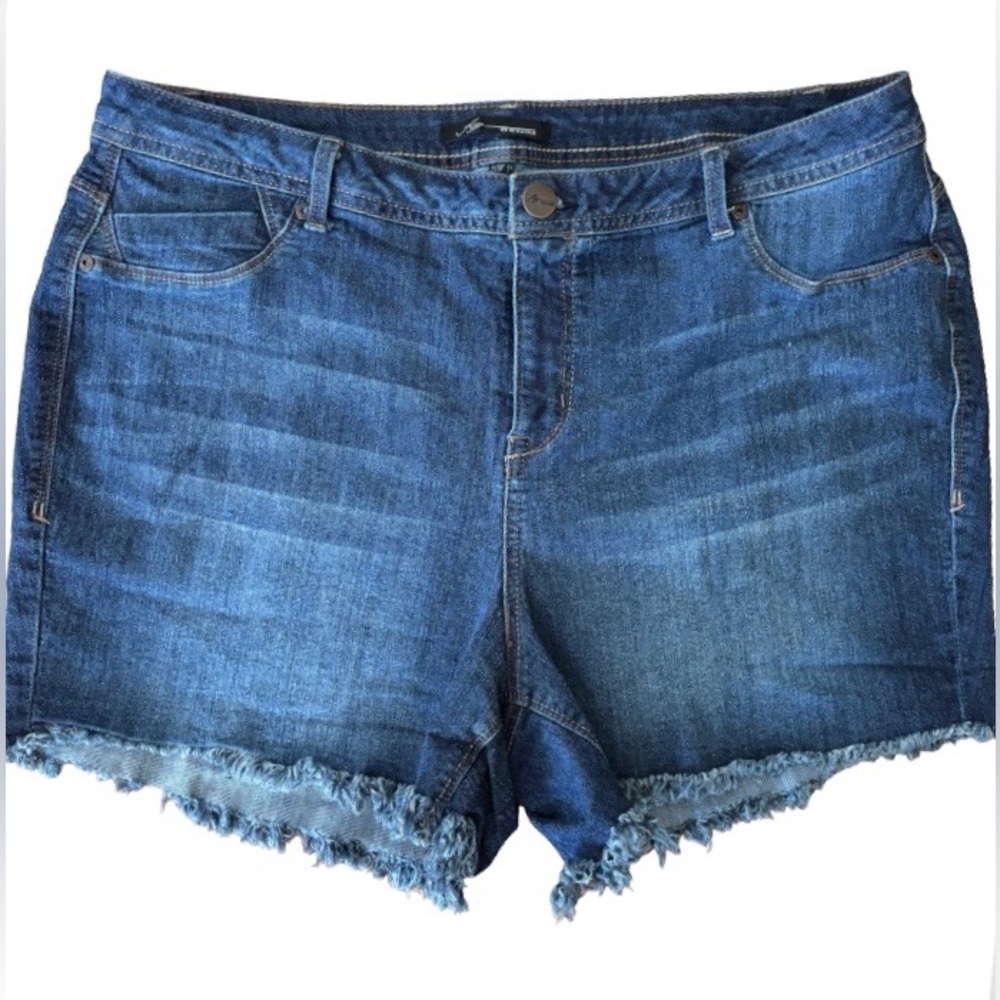 AG Adriano Goldschmied dk wsh strtch jn shorts w fringe hem WM 20W casual denim